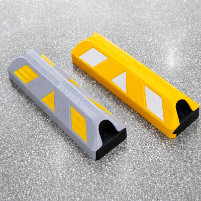 구입하다 Reflective Rubber Wheel Stop for Commercial Parking Areas Asphalt & Concrete Surfaces 온라인 제조
